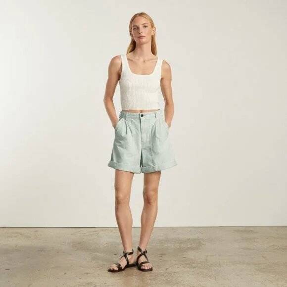 Everlane The Tourist Shorts Cotton Linen Iced Blue 2 - Picture 1 of 6